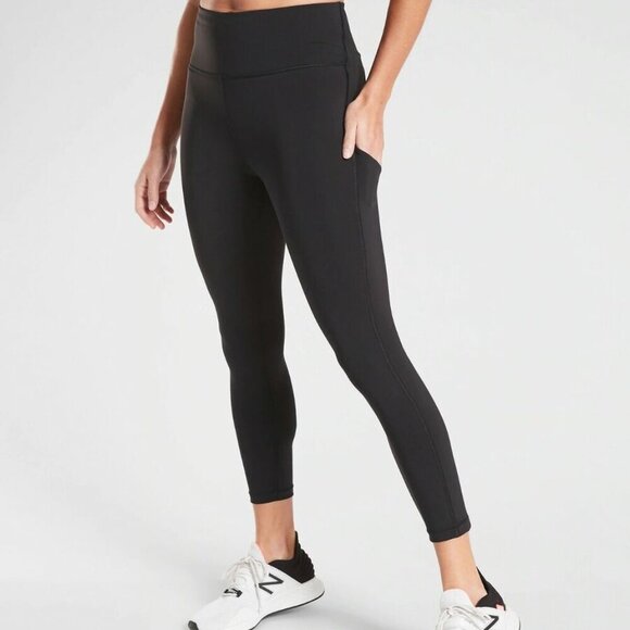 Athleta Ultimate Stash Pocket 7/8 Tight 1324 Medium Petite Black Pickleball - Picture 1 of 4